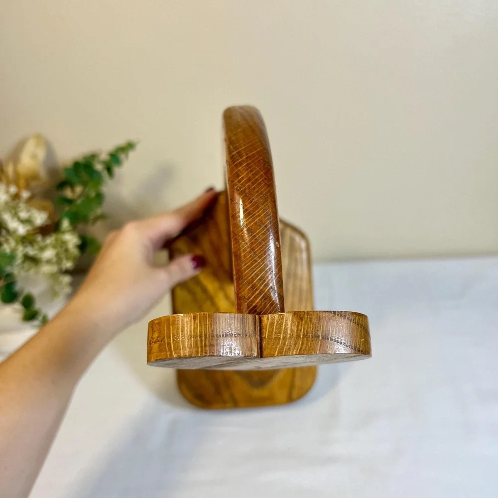Vintage Hand-Crafted Heart Shaped Wood Banana Hook Holder
